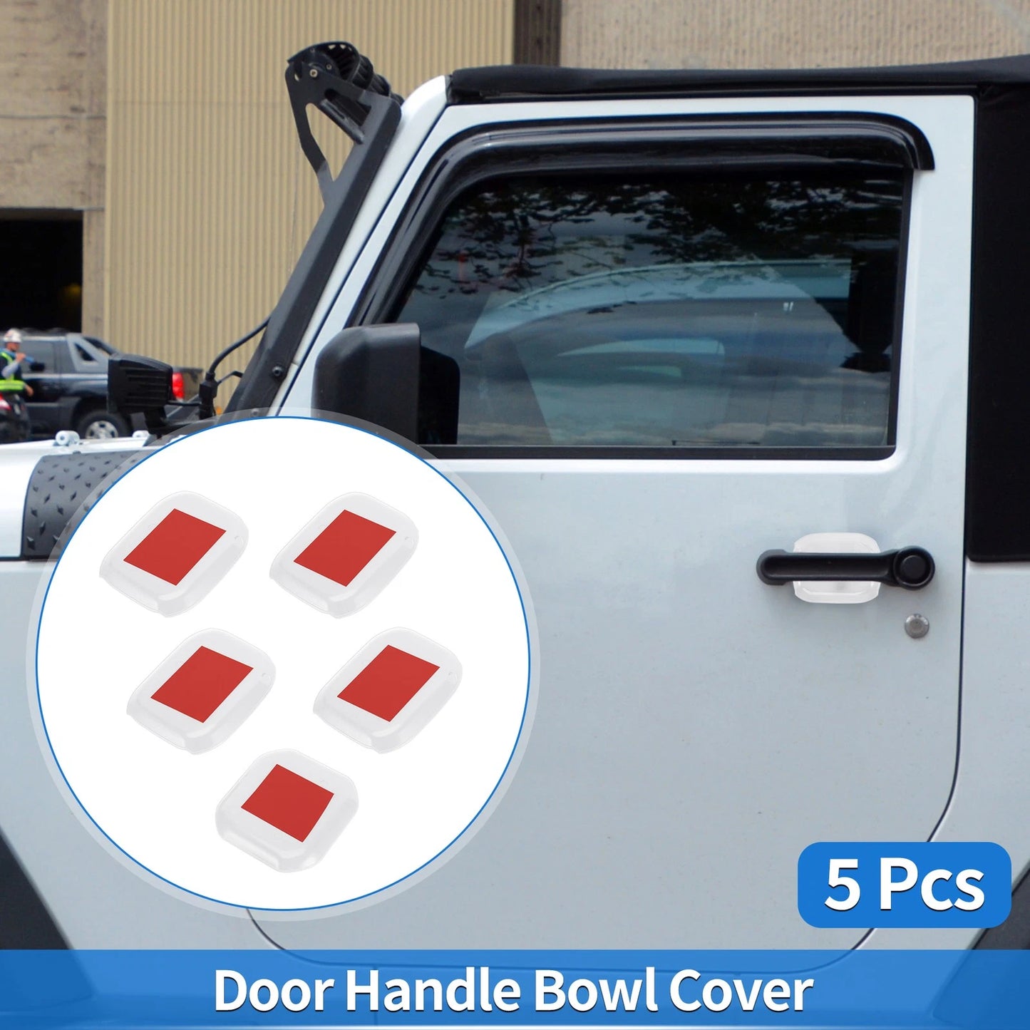 5 Pcs Door Bowl Cover Trim for Jeep Wrangler JL (2018–2022) ABS White