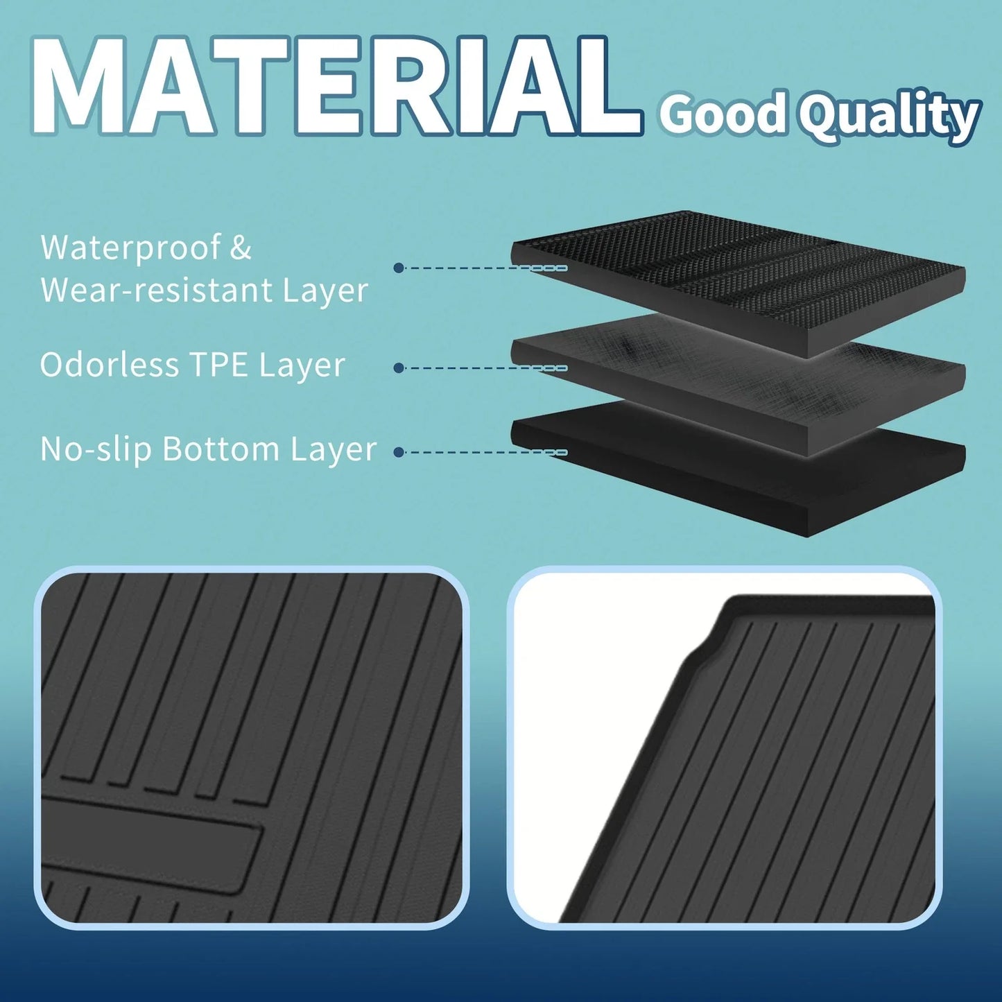 Flat Face Cargo Liner Rear Trunk Mat for Honda CR-V 2023-2025 5 Seat TPE 1 x