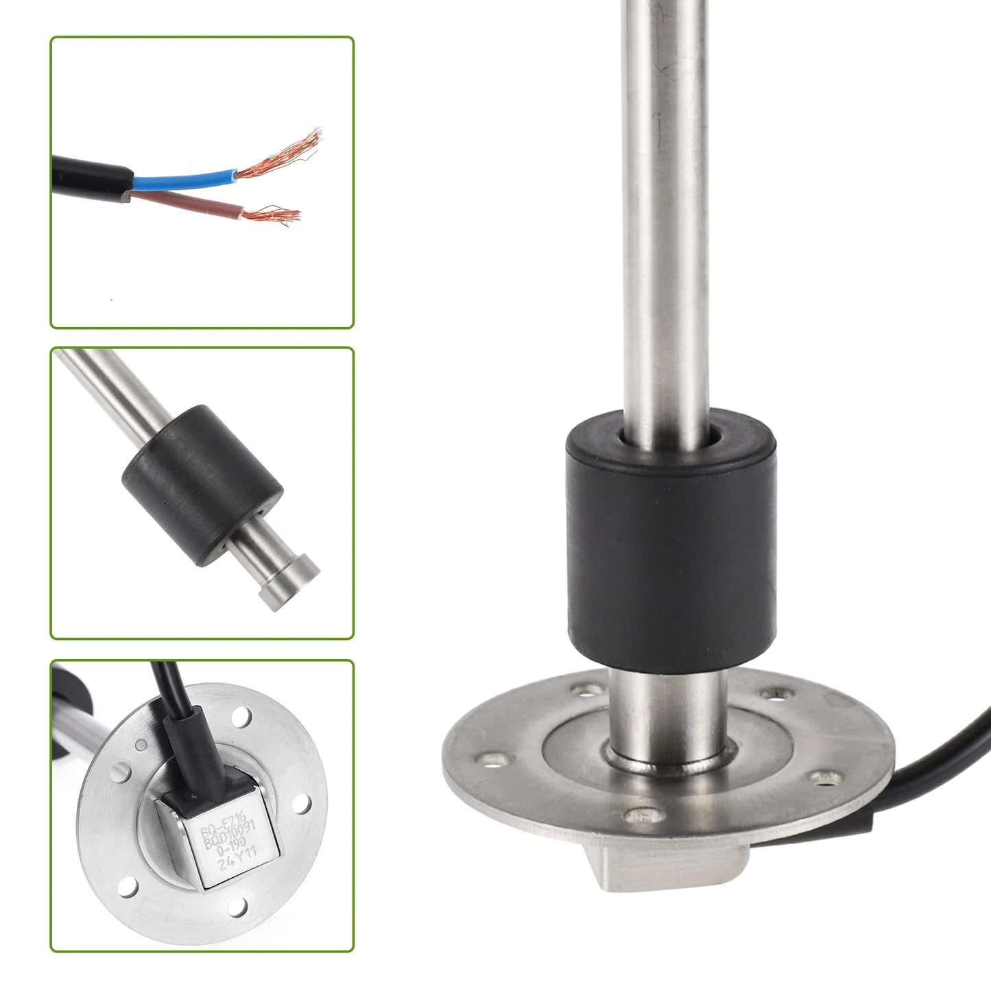 Fuel Sending Unit and Gauge Kit 0-190 Ohm for Boat Car Vehicle (0-190)