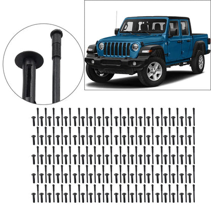 100Pc 1/4" Hole Flare Bumper Rivet Clips for Chrysler Jeep (2007-2018)