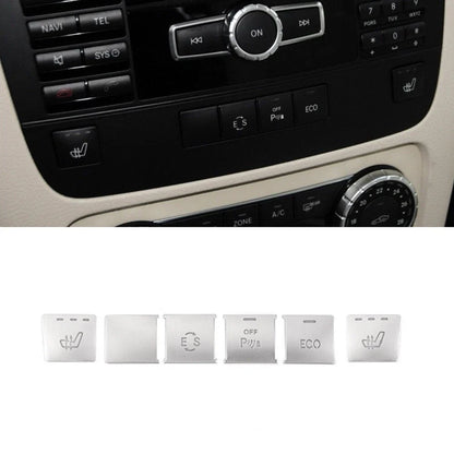 6 x Center Console CD Panel Function Switch Cover Trim for Benz GLK Class (2008-2015)