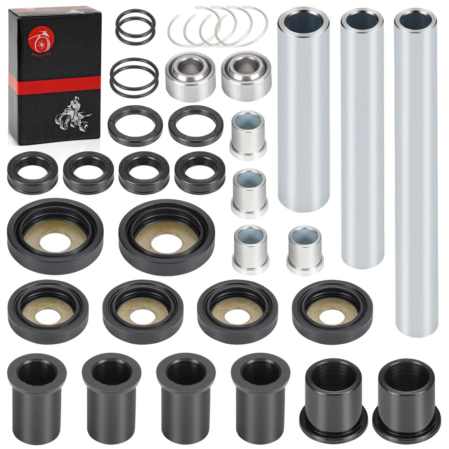 2 x Rear Upper & Lower A-Arm Bushing Shaft Kit for Honda Rincon (2003–2009)