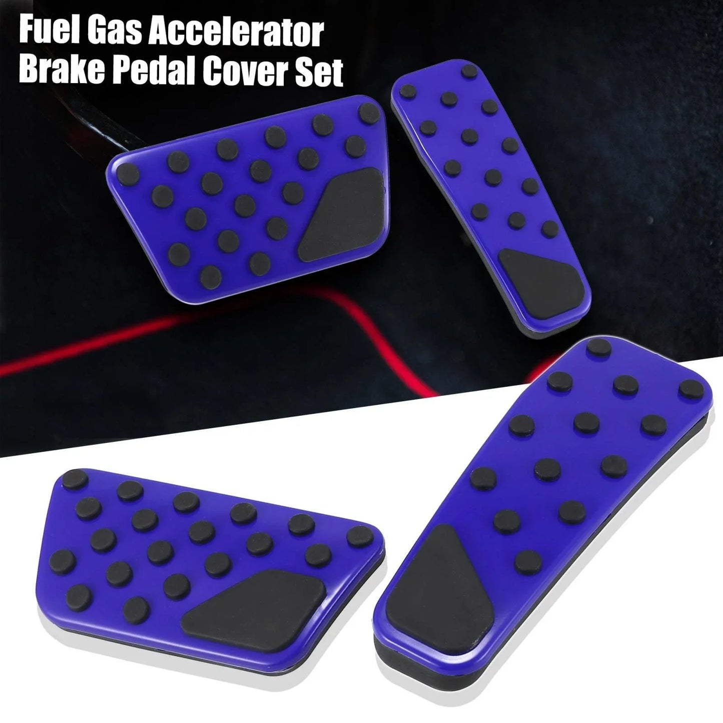 Blue Brake Gas Accelerator Pedal Cover Set for Dodge Charger (2009-2019)