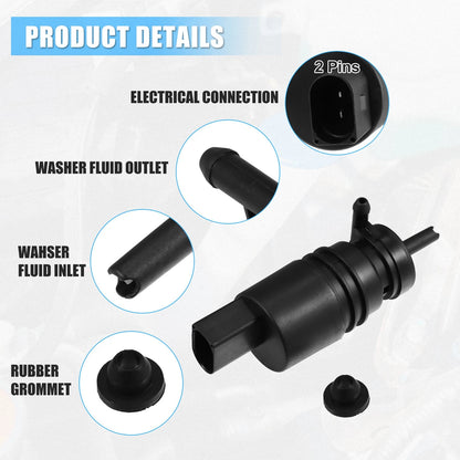 Windshield Washer Motor Pump with Grommet for Honda Pilot (2003–2008) 76806-SZA-A01