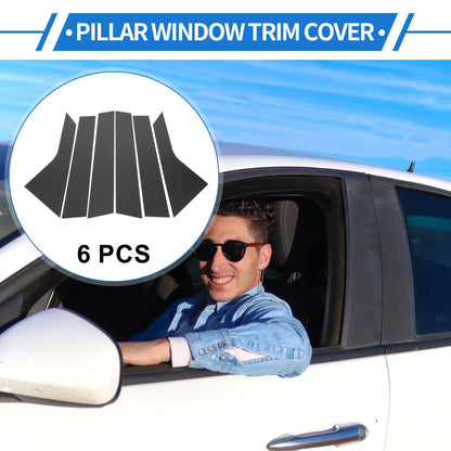 Set of 6 Door Pillar Window Trim for Hyundai Tucson (2021–2023) Carbon Fiber