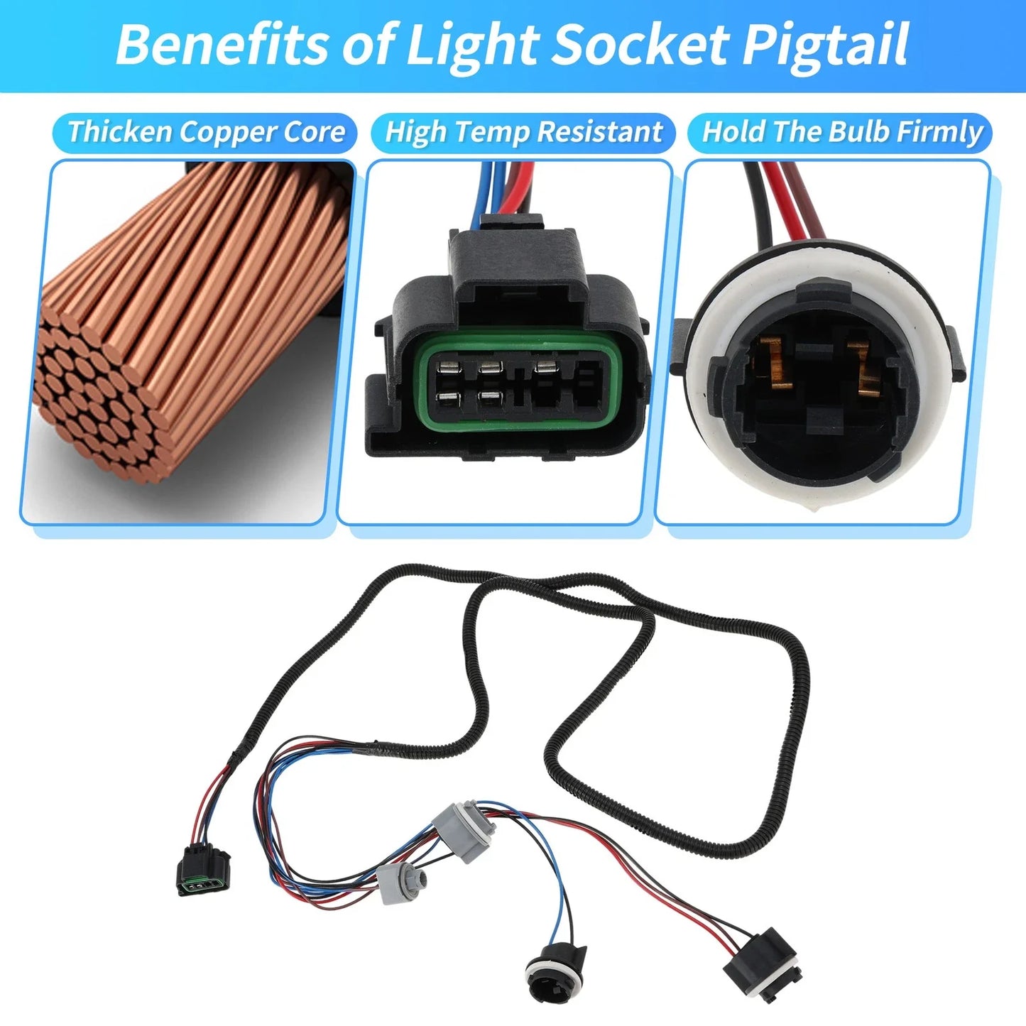 Right Tail Light Wiring Harness for Chevy Silverado 1500 2500 3500 (2007-2013)