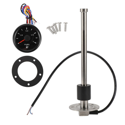 Fuel Sending Unit and Gauge Kit 0-190 Ohm for Boat Car Vehicle (0-190)