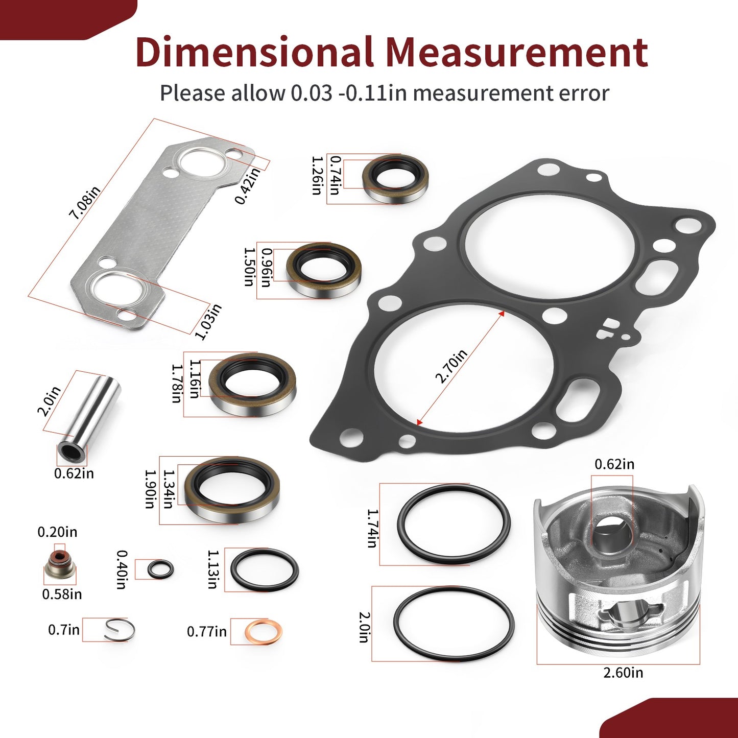 Piston Ring Rebuild Kit for EZGO Golf Cart (1996–2008)