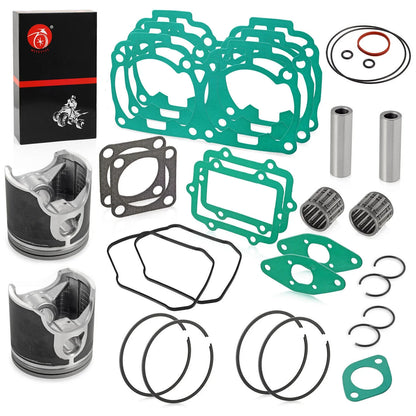 Top End Rebuild Kit Pistons Ring Bearing Gasket for Ski-Doo MXZ (2003–2007)