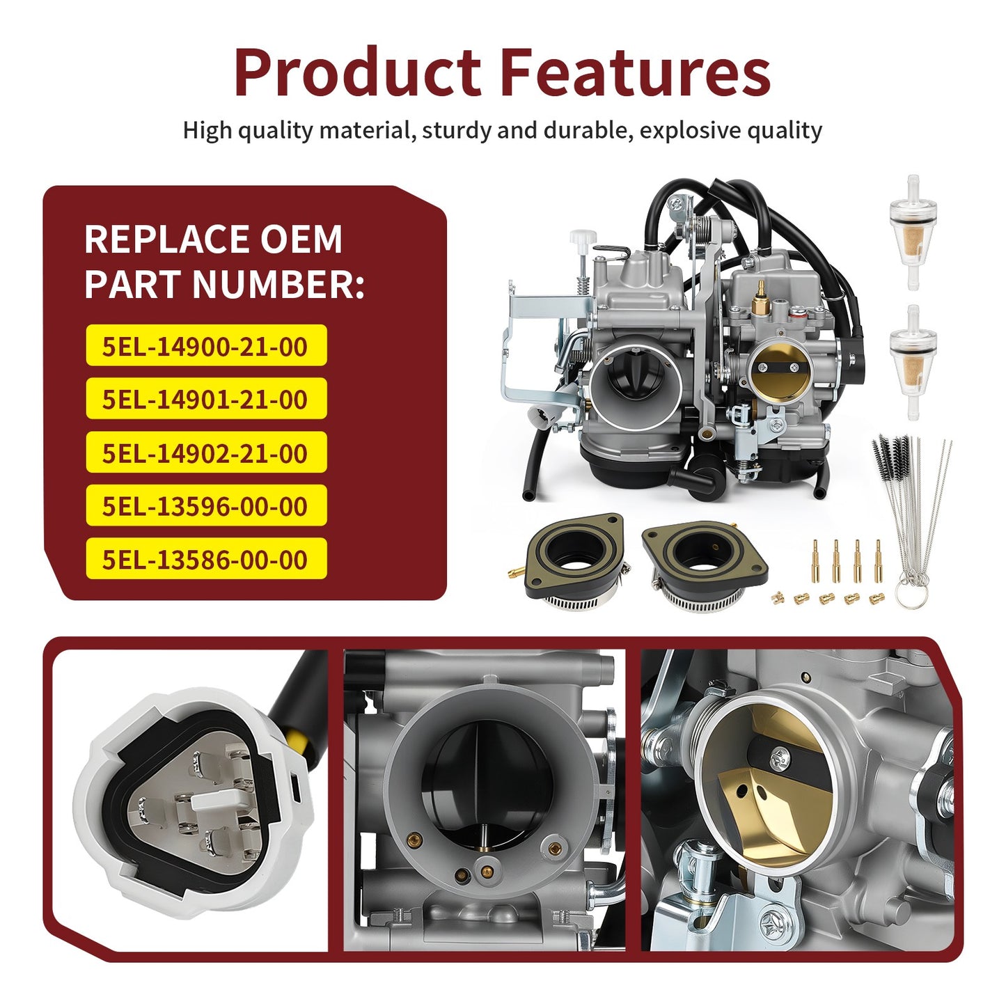 Carburetor with Intake Manifold for Yamaha V Star 1100 (1999–2009)