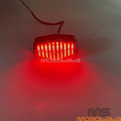 LED Brake Tail Light Assembly w/Gray Lens for Harley Honda (Universal)