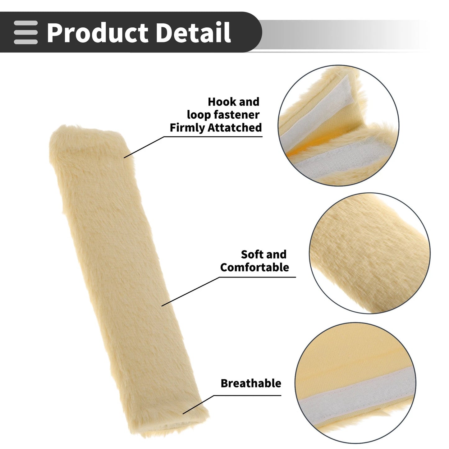 Set of 2 Seat Belt Cover Pads for Universal Fit (24cm)