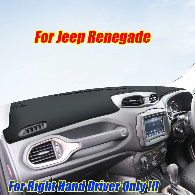 RHD Leather Dashboard Cover Dash Protector Pad Mat for Jeep Renegade (2015–2022)
