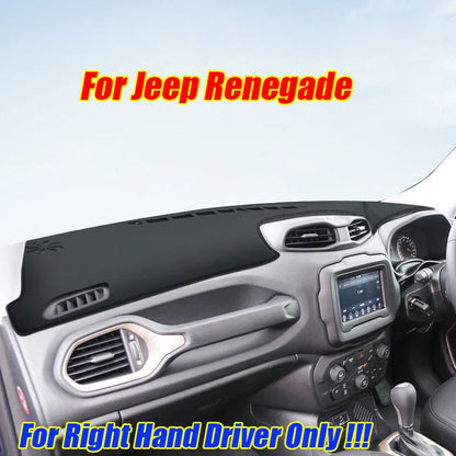 RHD Leather Dashboard Cover Dash Protector Pad Mat for Jeep Renegade (2015–2022)