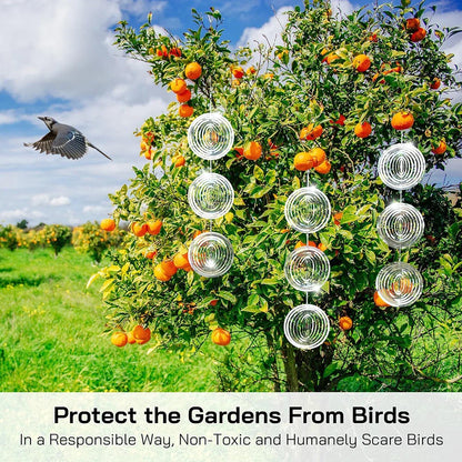 3 x Bird Deterrents Reflective 3D Stainless Steel Wind Spinners for Outside