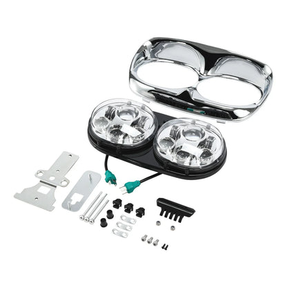 5 3/4in Projector LED Dual Front Headlight Lamp for Harley Road Glide (1998-2013)