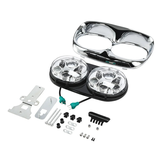 5 3/4in Projector LED Dual Front Headlight Lamp for Harley Road Glide (1998-2013)