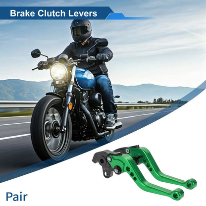 Long Brake Clutch Levers for Honda VFR1200F (2010–2014) Green 1 Pair