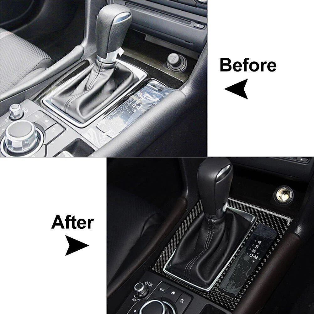 Carbon Fiber Gear Shift Panel Cover for Mazda 3 Axela (2017-2018)