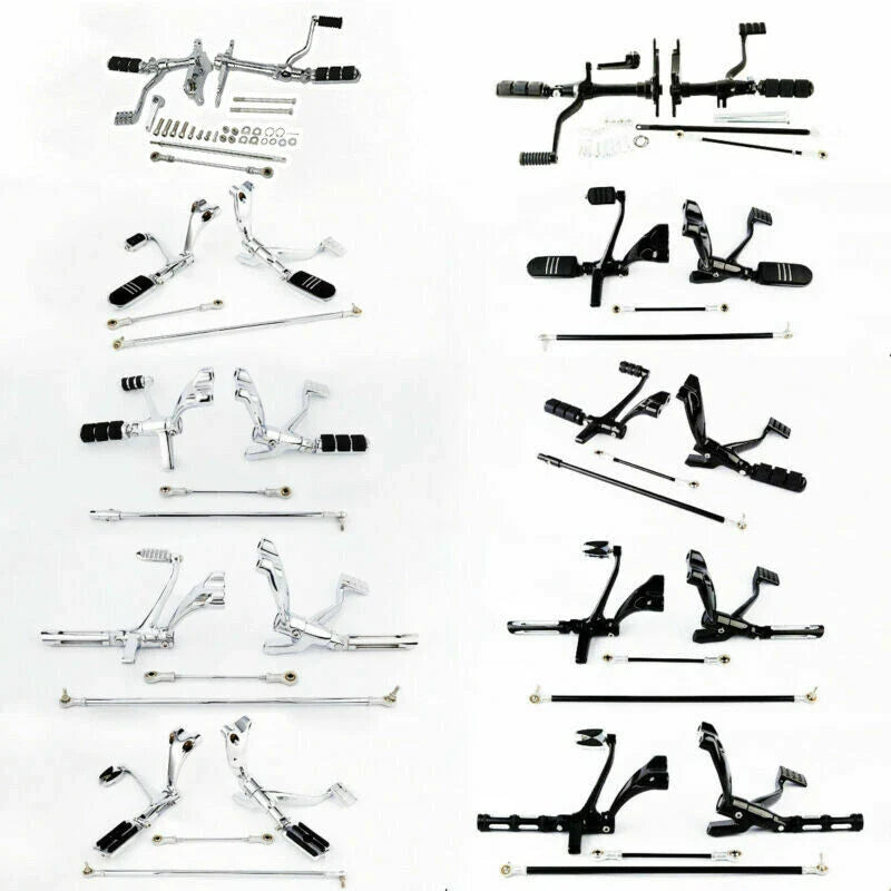 Black/Chrome Forward Control Pegs & Levers for Harley Sportster XL883 (2004-2023)