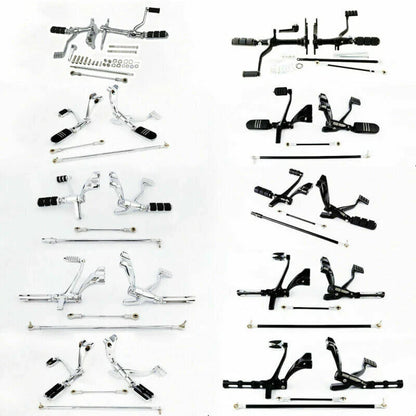 Black/Chrome Forward Control Pegs & Levers for Harley Sportster XL883 (2004-2023)