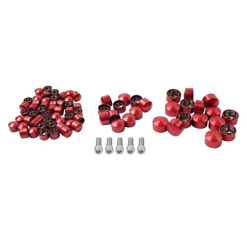75X Red Engine Bolt Topper Caps for Harley Touring Road Street Glide (2007-2016)