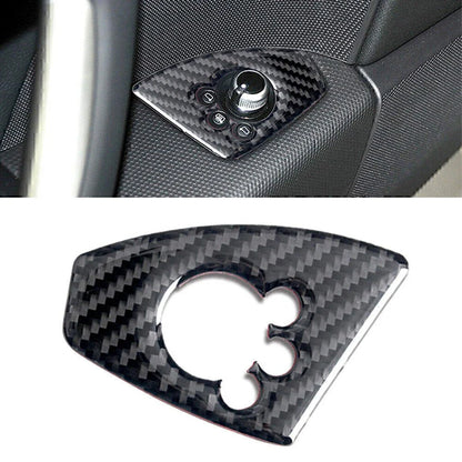 Carbon Fiber Black Interior Door Lock Button Cover Trim for Audi TT TTRS (2008-2014)