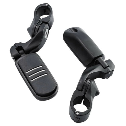 1-1/4" Matte Black Short Angled Highway Bar Footpeg Clamps for Car Model