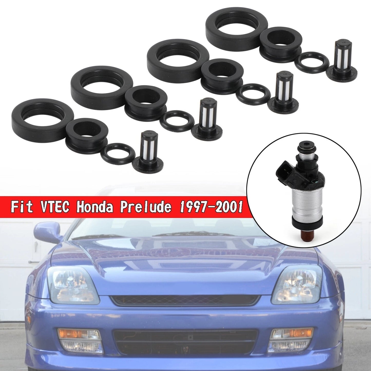 Set of 4 Fuel Injectors Repair Kit 06164P2J000 for Honda Prelude (1997–2001)