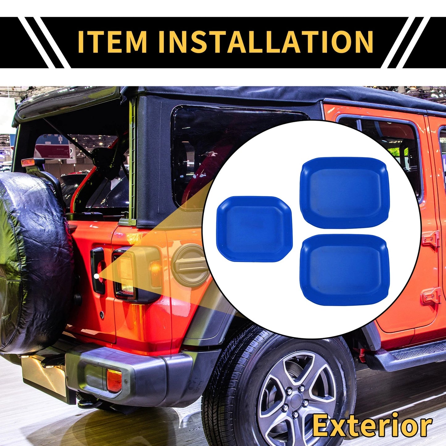 Set of 4 Exterior Door Handle Bowl Cover Trims for Jeep Gladiator JT (2020–2024) Blue