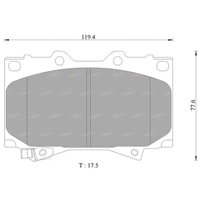 HD Front Disc Brake Pads for Toyota Land Cruiser (1998–2007)