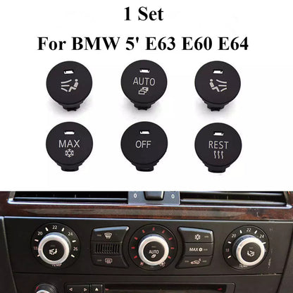 Set of 4 A/C Control Knob Covers for BMW 5 Series E60 E63 E64 (2005–2010)