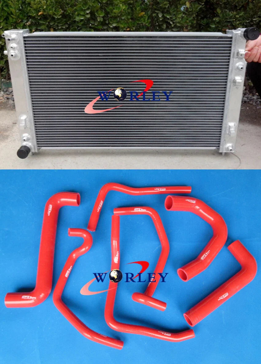 Aluminum Radiator + RED Hose for Holden Commodore VT VX VU HSV V8 (1997-2002)