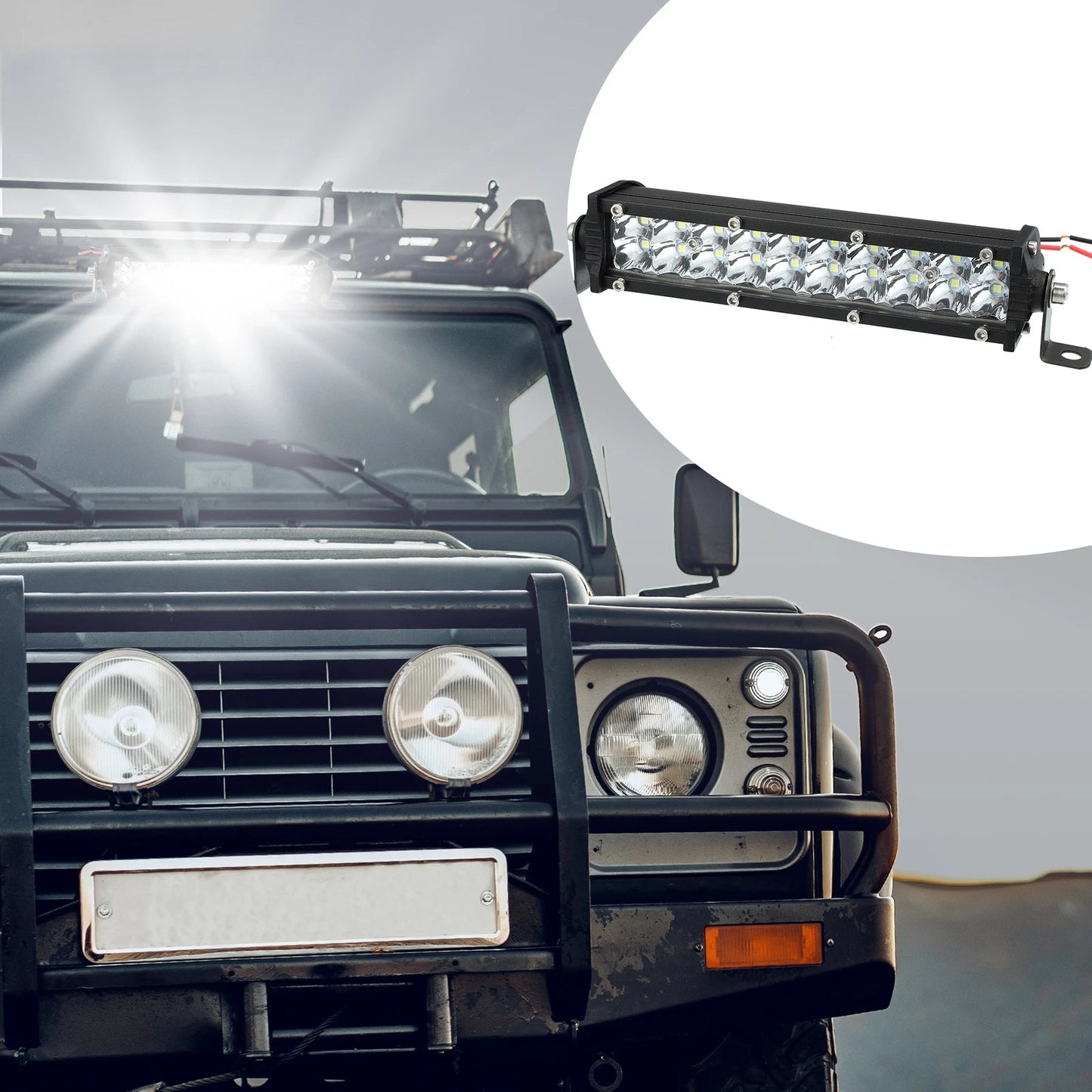 7" Double Row LED Light Bar for Offroad Pickup (12-24V)