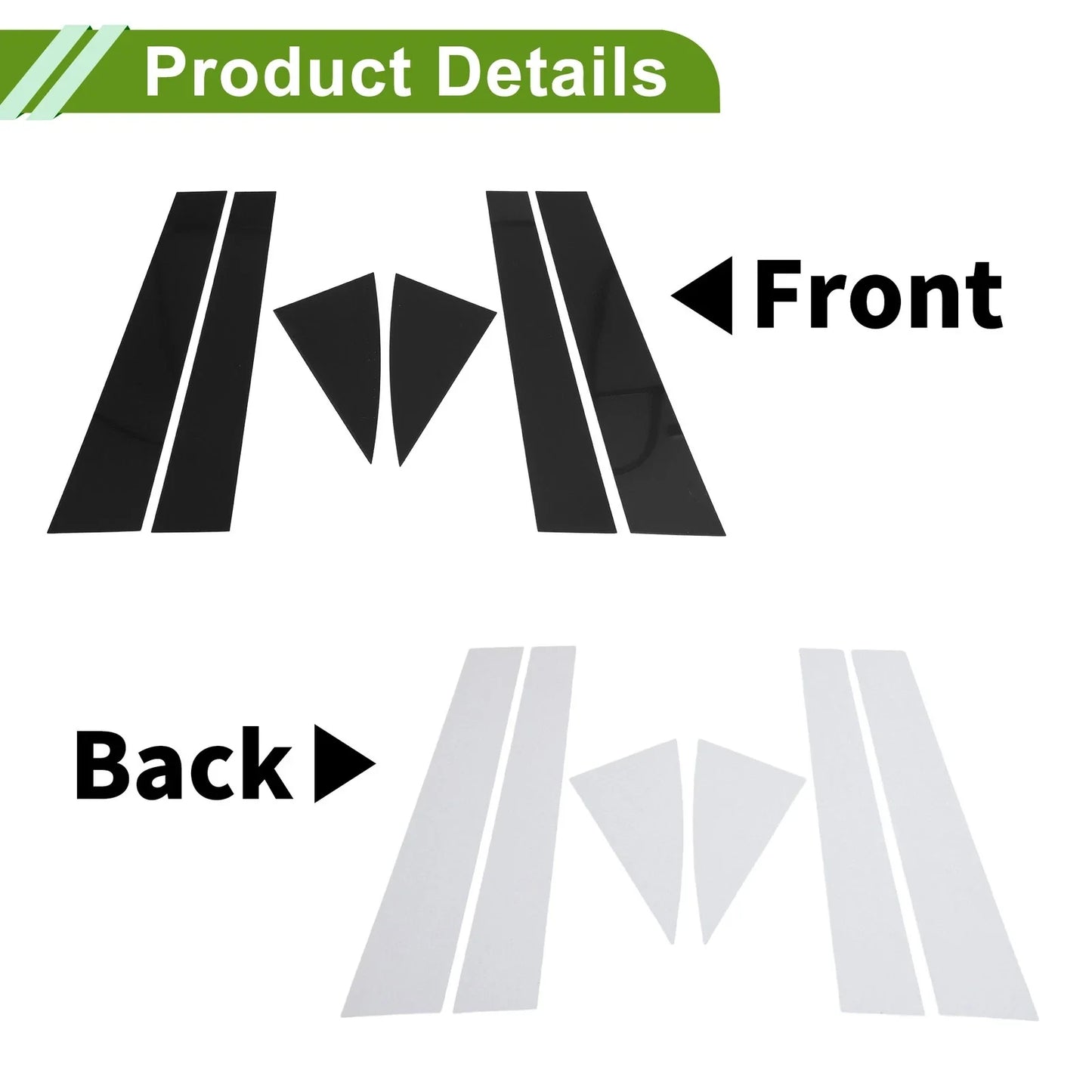6 Pcs Black Pillar Window Trim for Chevy Equinox (2005-2009)
