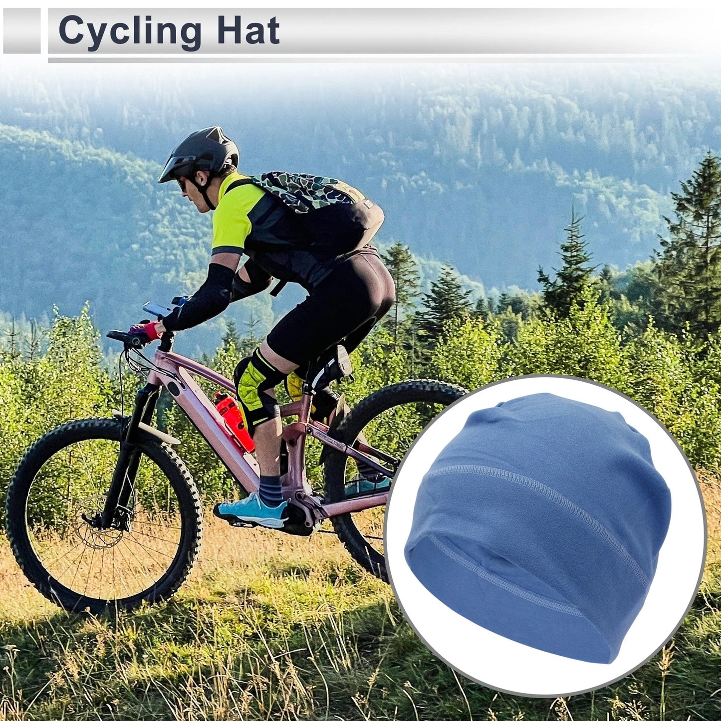 Cycling Hat for Ear Protection Light Blue 27x19cm (1 Pcs)