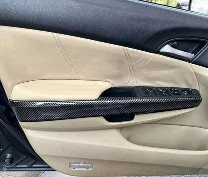 4x Door Panel Strip Carbon Fiber Trim for Honda Accord Crosstour (2008–2013)