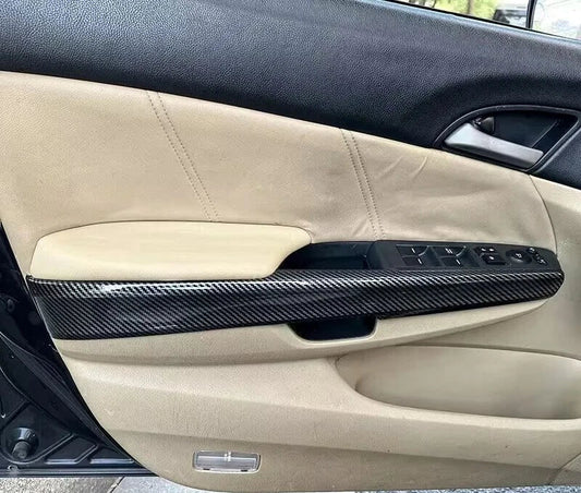 4x Door Panel Strip Carbon Fiber Trim for Honda Accord Crosstour (2008–2013)