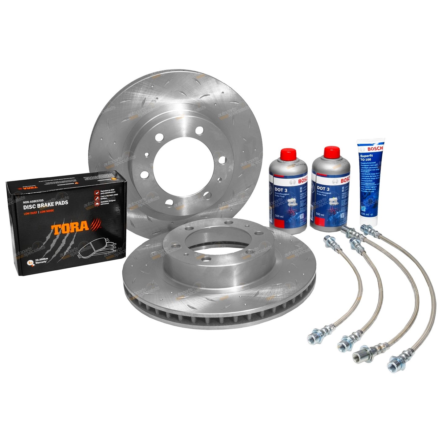 Front Brake Upgrade Kit for Hilux GUN125 GUN126 (2015–2019) Slotted