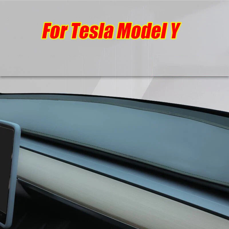 Leather Dashboard Cover Dash Pad Protector Mat for Tesla Model Y