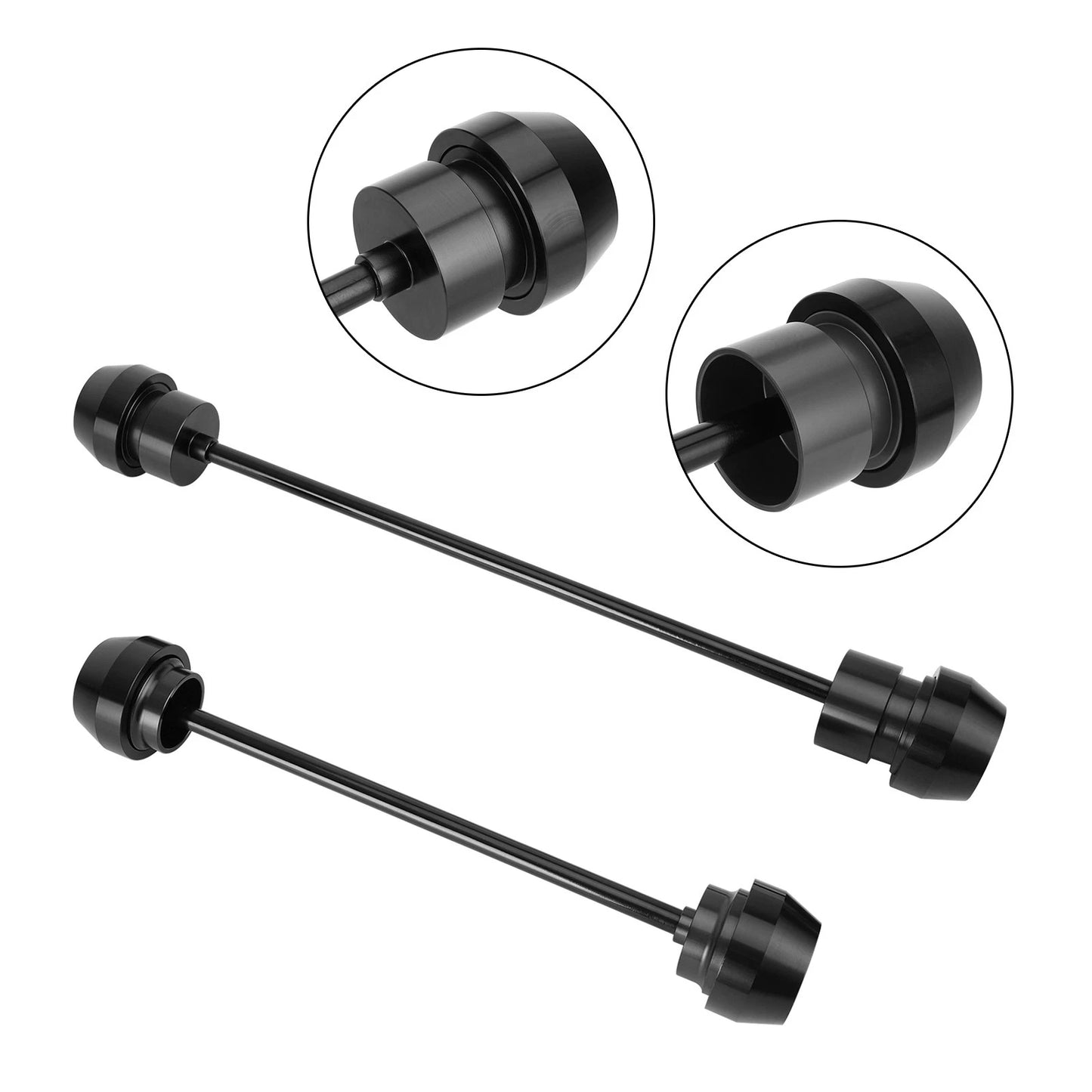 Black Front & Rear Axle Fork Wheel Slide for Yamaha YZF-R7 (2021–2023)