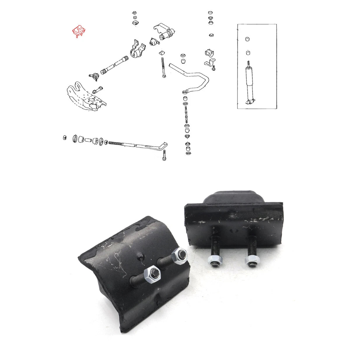 Front Spring Bumper Lower for Toyota Hilux 1988-1997