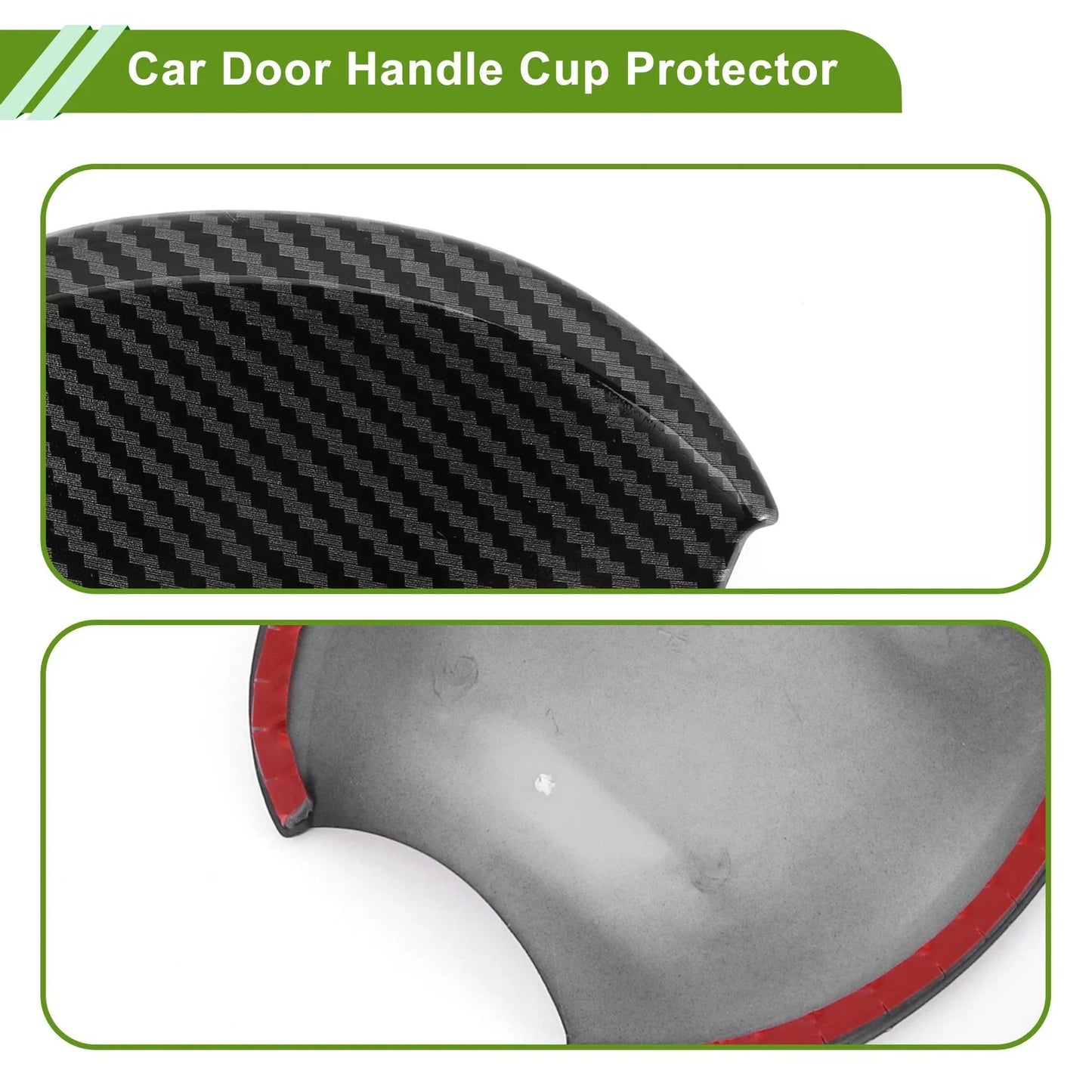 Car Door Handle Cup Protectors for Honda Civic 8th Carbon Fiber Black 4 x Pcs