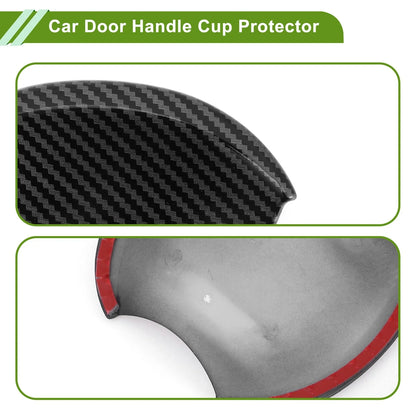 Car Door Handle Cup Protectors for Honda Civic 8th Carbon Fiber Black 4 x Pcs