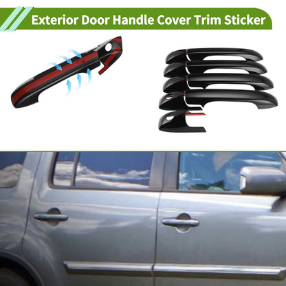 Set of 9 Exterior Door Handle Cover Trim for Honda Pilot (2003–2008) Glossy Black