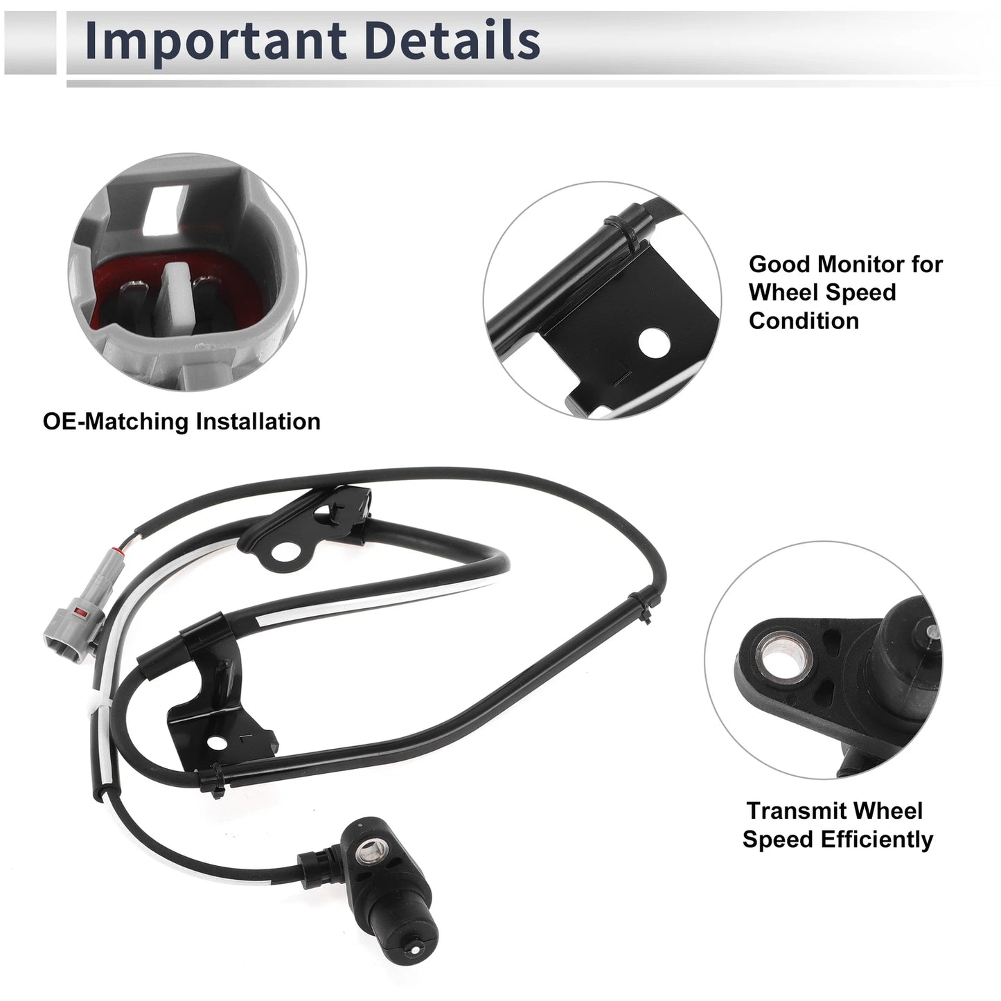 ABS Wheel Speed Sensor No. 89543-47020 for Toyota Prius (2004–2009) 1 Pc Front Left