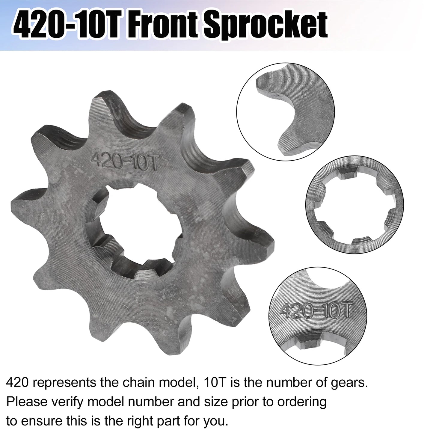 Set of 1 Front Engine Sprocket 420 10T 17mm for Dirt Bike Mini Bike