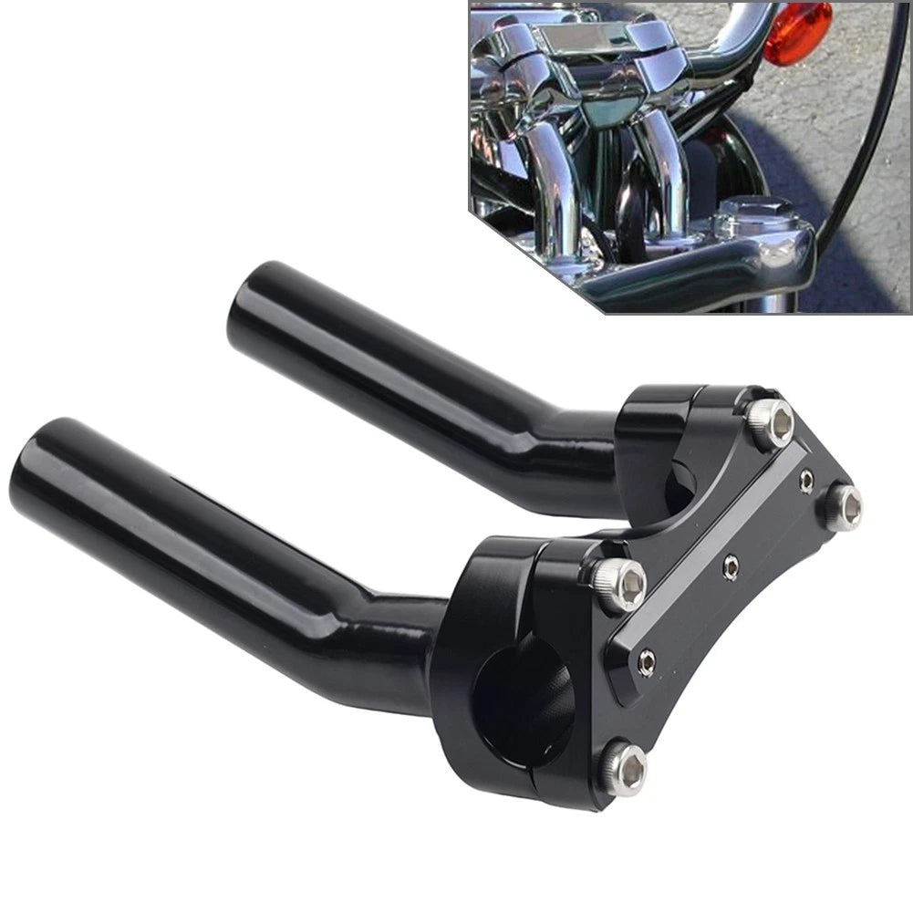 1.7" Handlebar Risers Top Clamp for Harley Dyna Softail Sportster (Chrome)