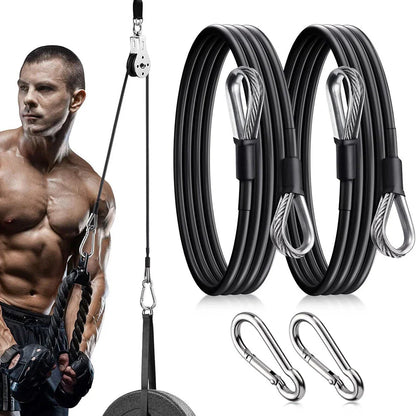 Pull Down Gym Cable Extensions with  Carabiners