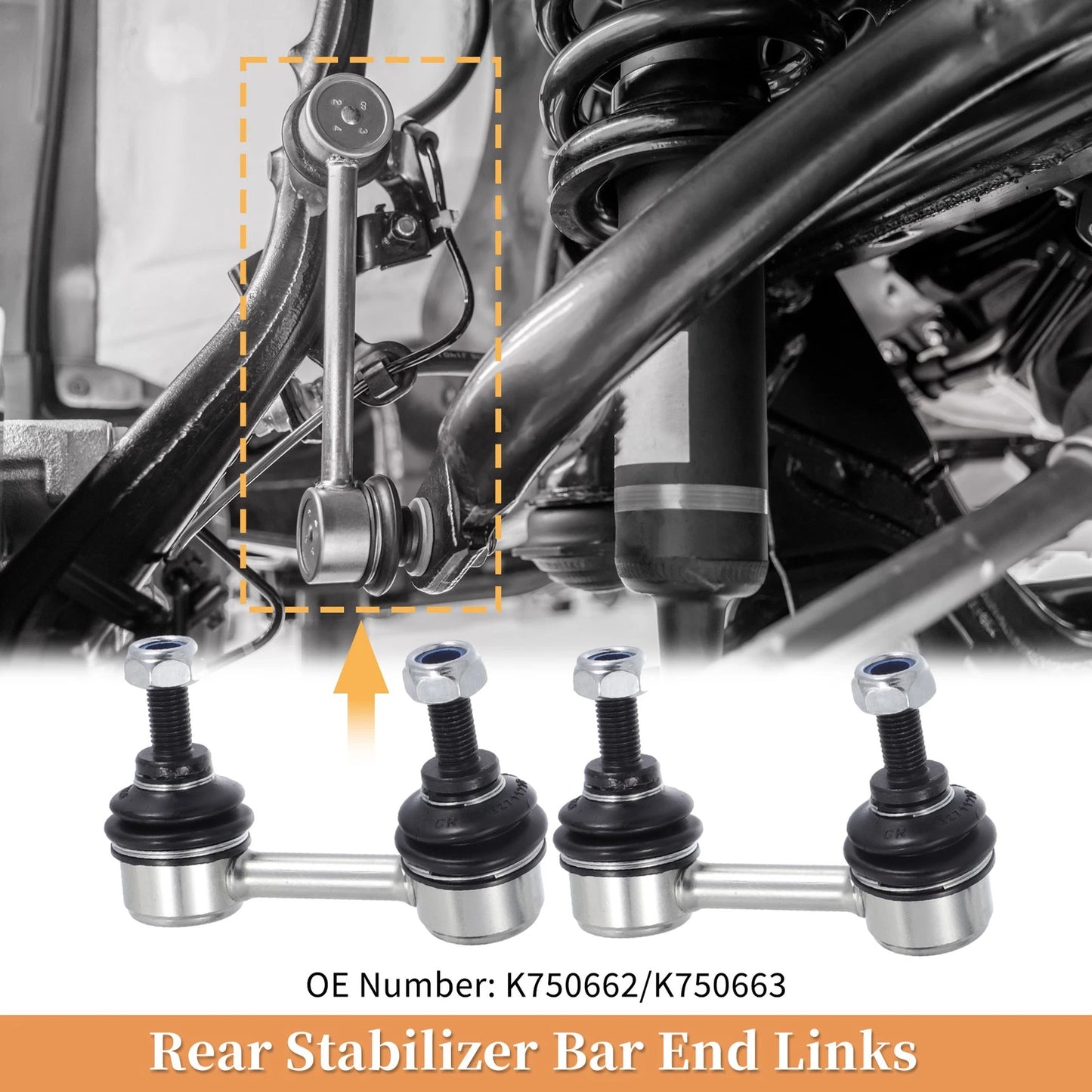 2X Rear Stabilizer Sway Bar Link for Nissan Altima (2013–2018) No.K750662/K750663